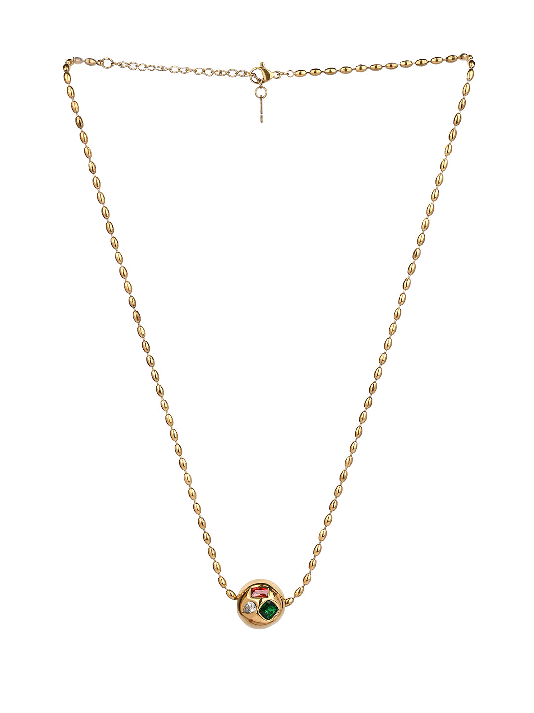 MAURYANA - Stainless Steel 18k Gold Plated Pendant Necklace - one size
