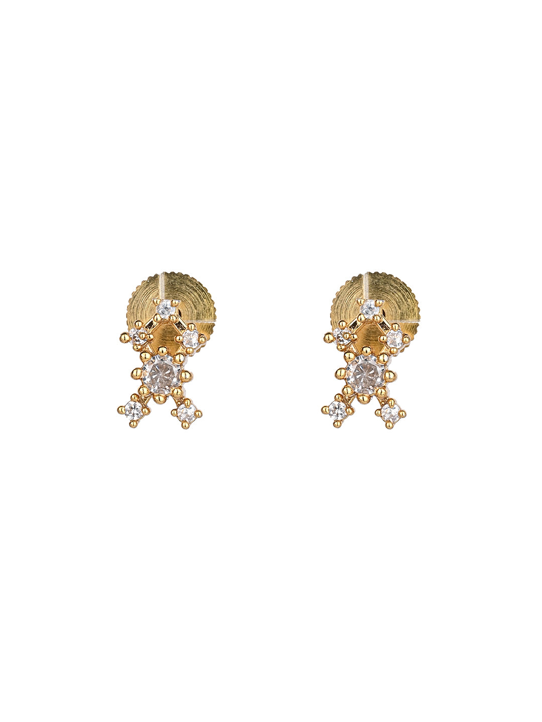 MAURYANA - Kundan mina AD stone studded necklace with earring set - one size