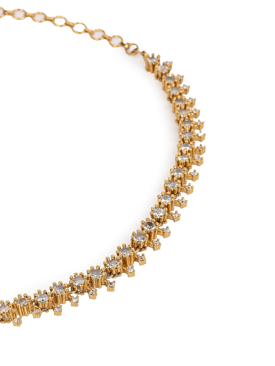 MAURYANA - Kundan mina necklace with leaf design and colorful stone work with pair of earrings - one size