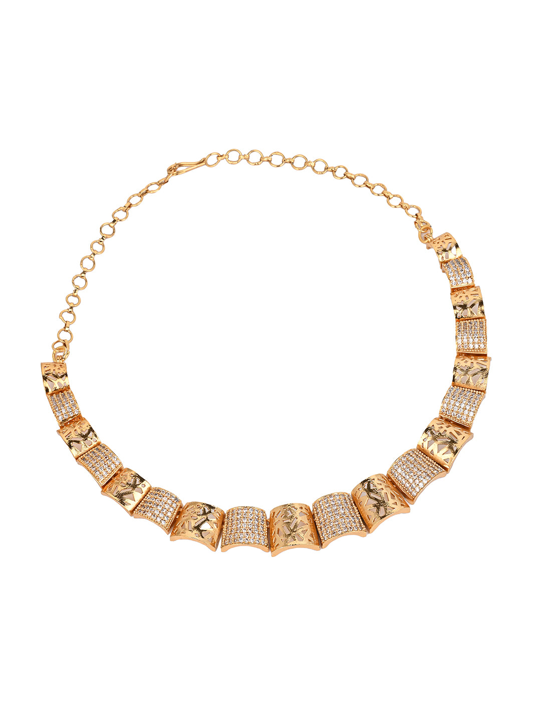 MAURYANA - Kundan mina elegant stone studded necklace with earring set - one size