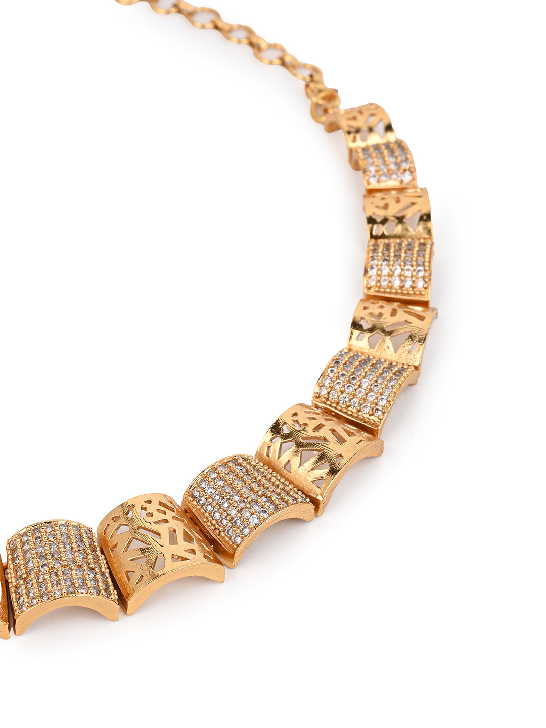 MAURYANA - Kundan mina elegant stone studded necklace with earring set - one size