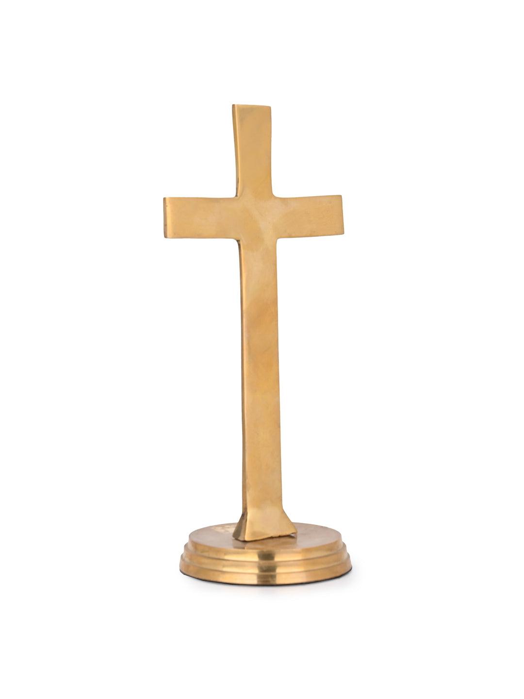 Brass crafted holy cross standing on a firm base - 8 inches