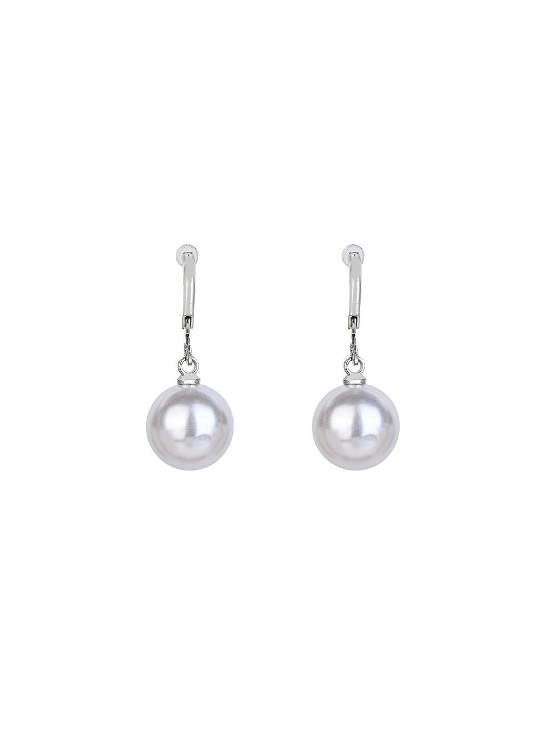 MAURYANA - Simple Subtle Artificial Pearl Pendant Necklace set with Earrings
