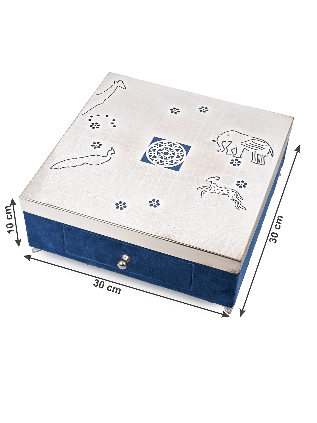 Modern unique Ludo in a wooden box with stainless steel board - 12 inches