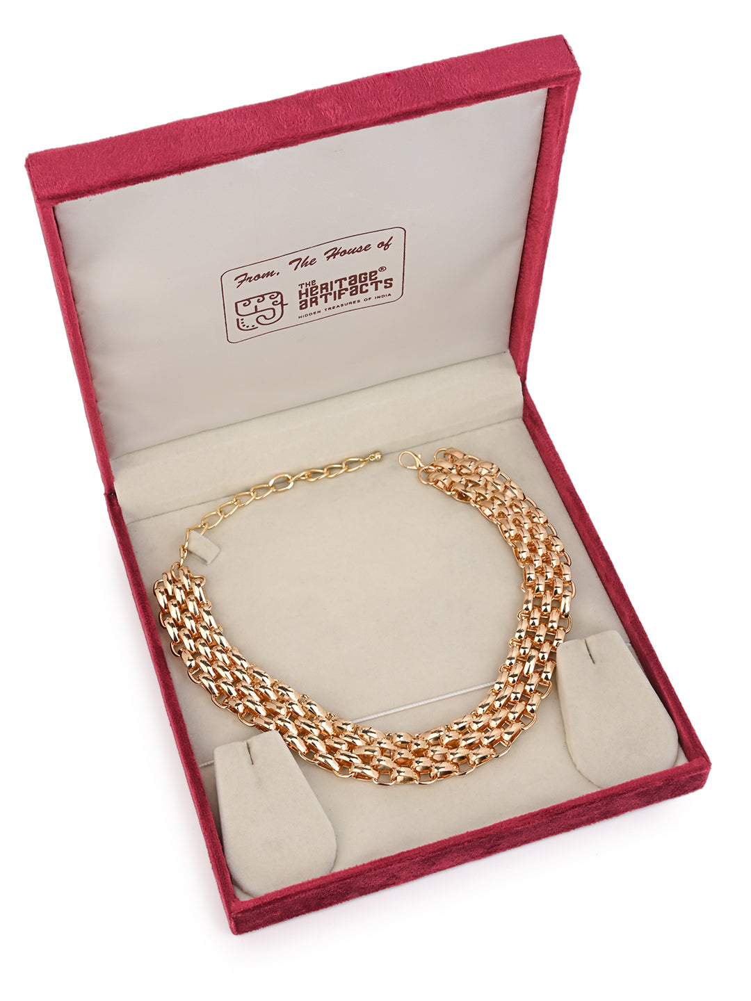 MAURYANA - Retro Design Gold Color Choker Necklace - one size