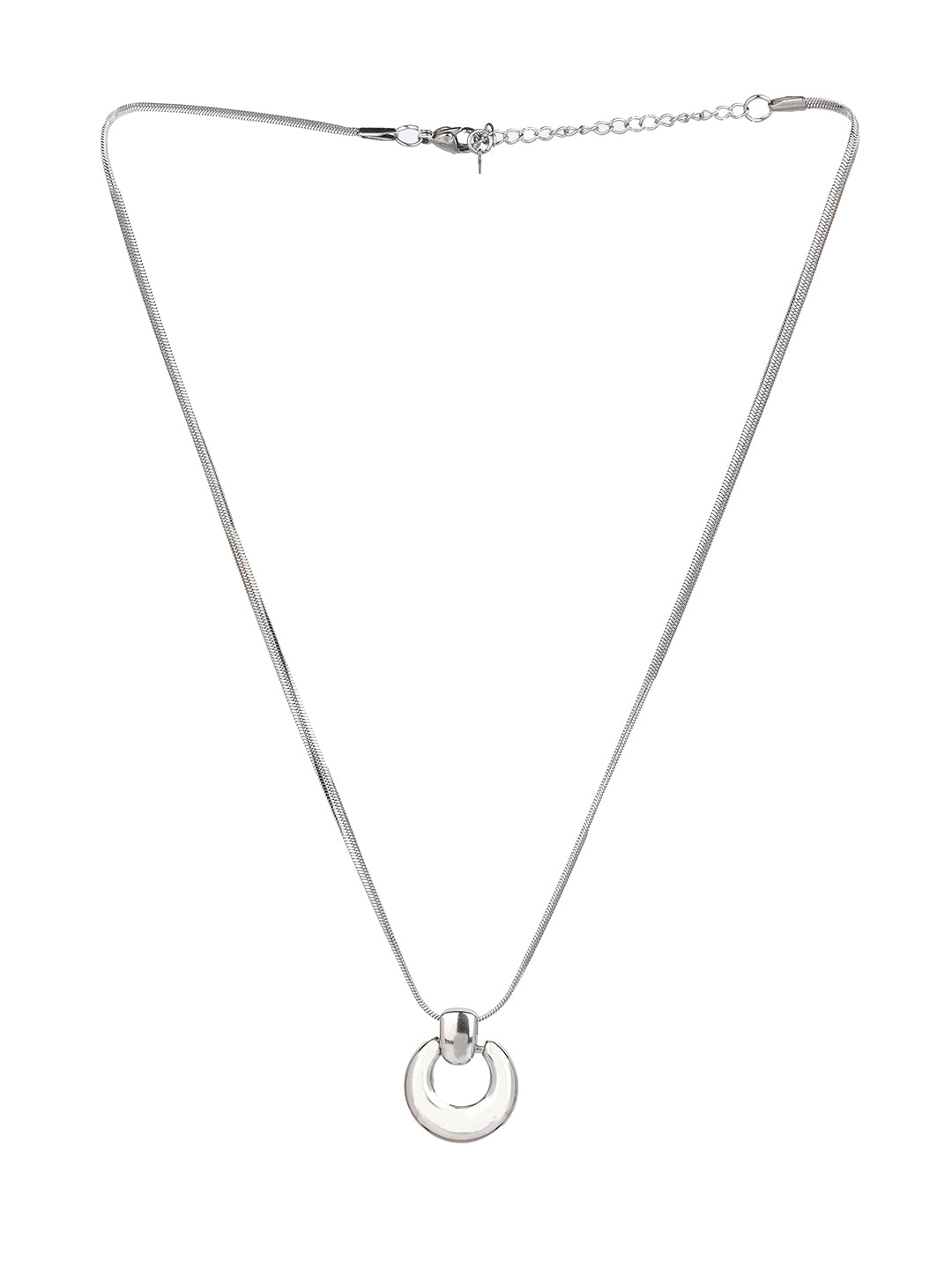 MAURYANA - Stylish Daily Wear Titanium Steel Necklace with Round Pendant - One Size
