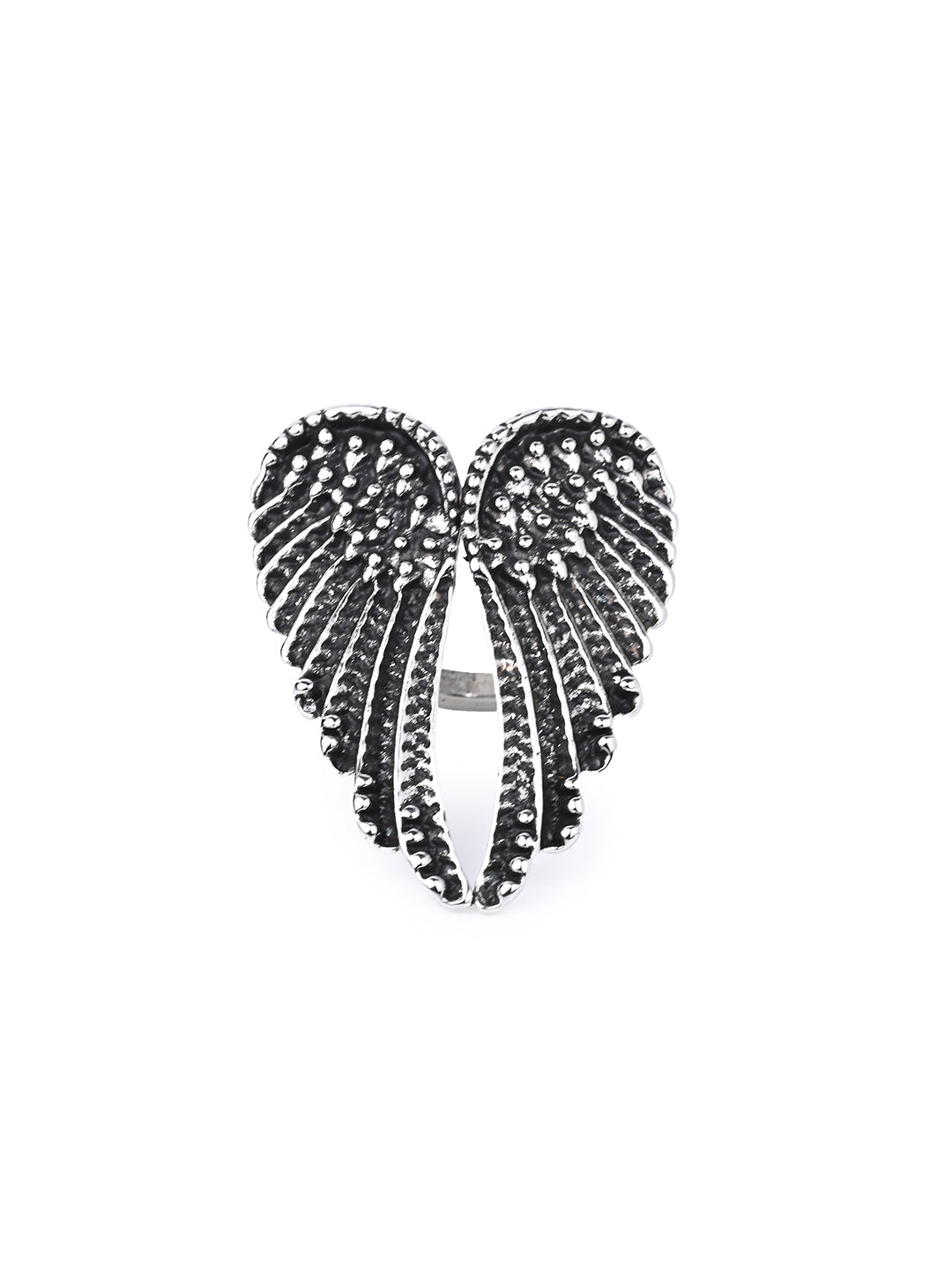 MAURYANA - Alloy Plated Wings Design Adjustable Ring, Partywear