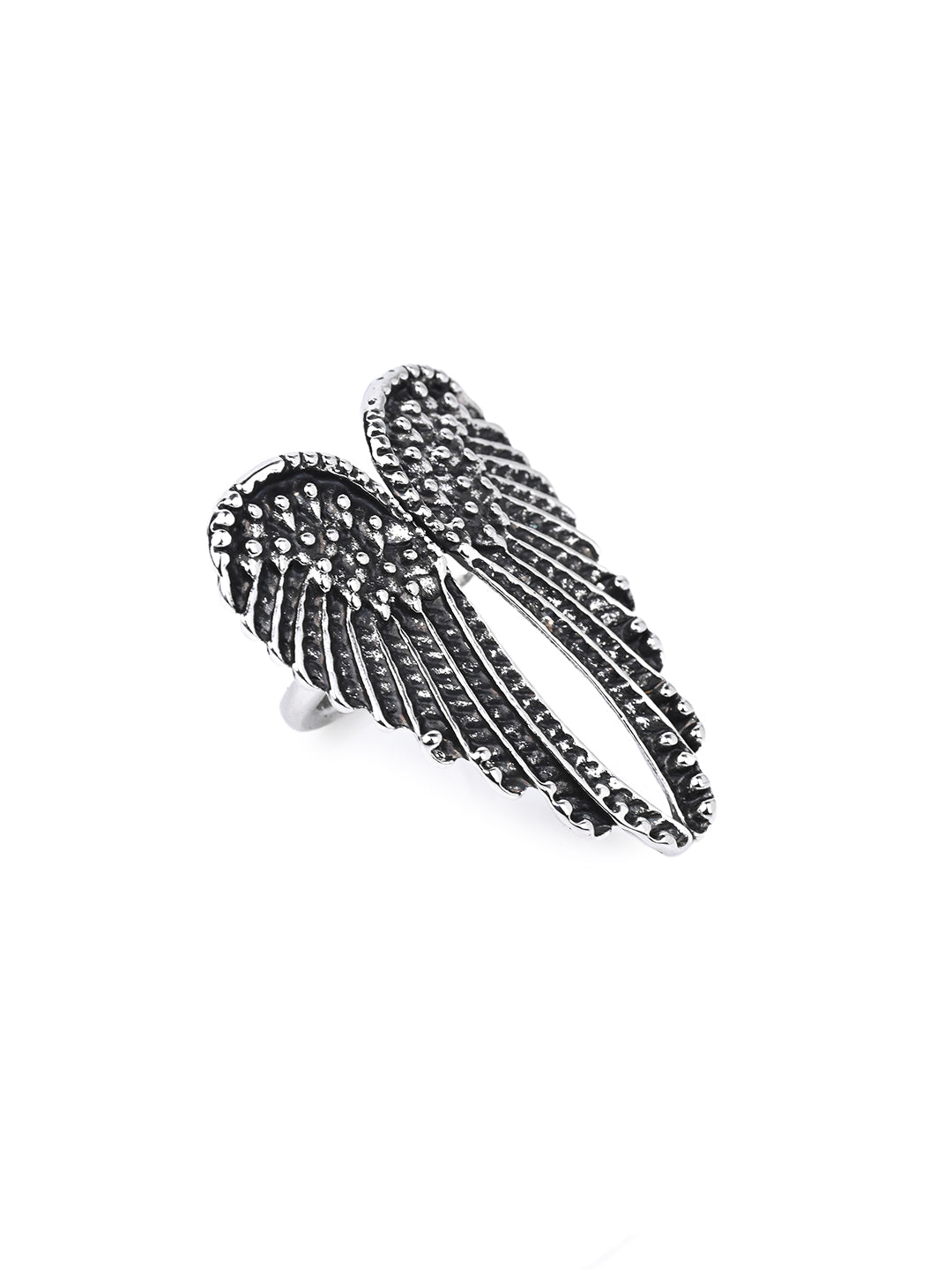 MAURYANA - Alloy Plated Wings Design Adjustable Ring, Partywear
