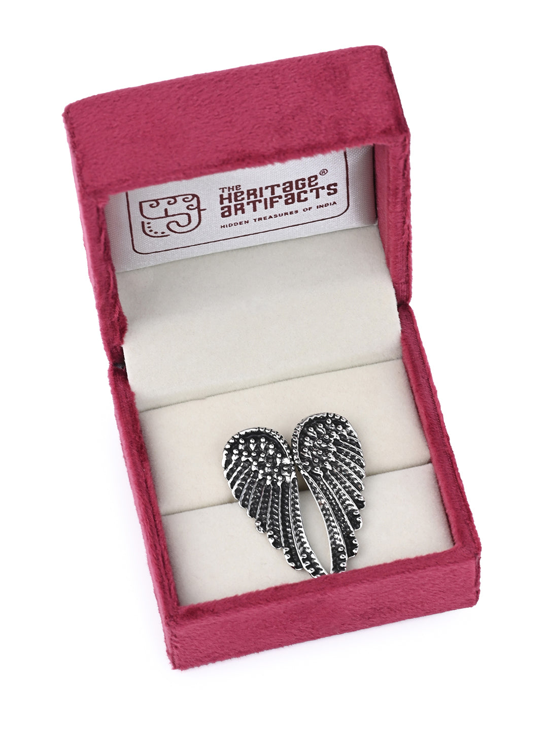 MAURYANA - Alloy Plated Wings Design Adjustable Ring, Partywear