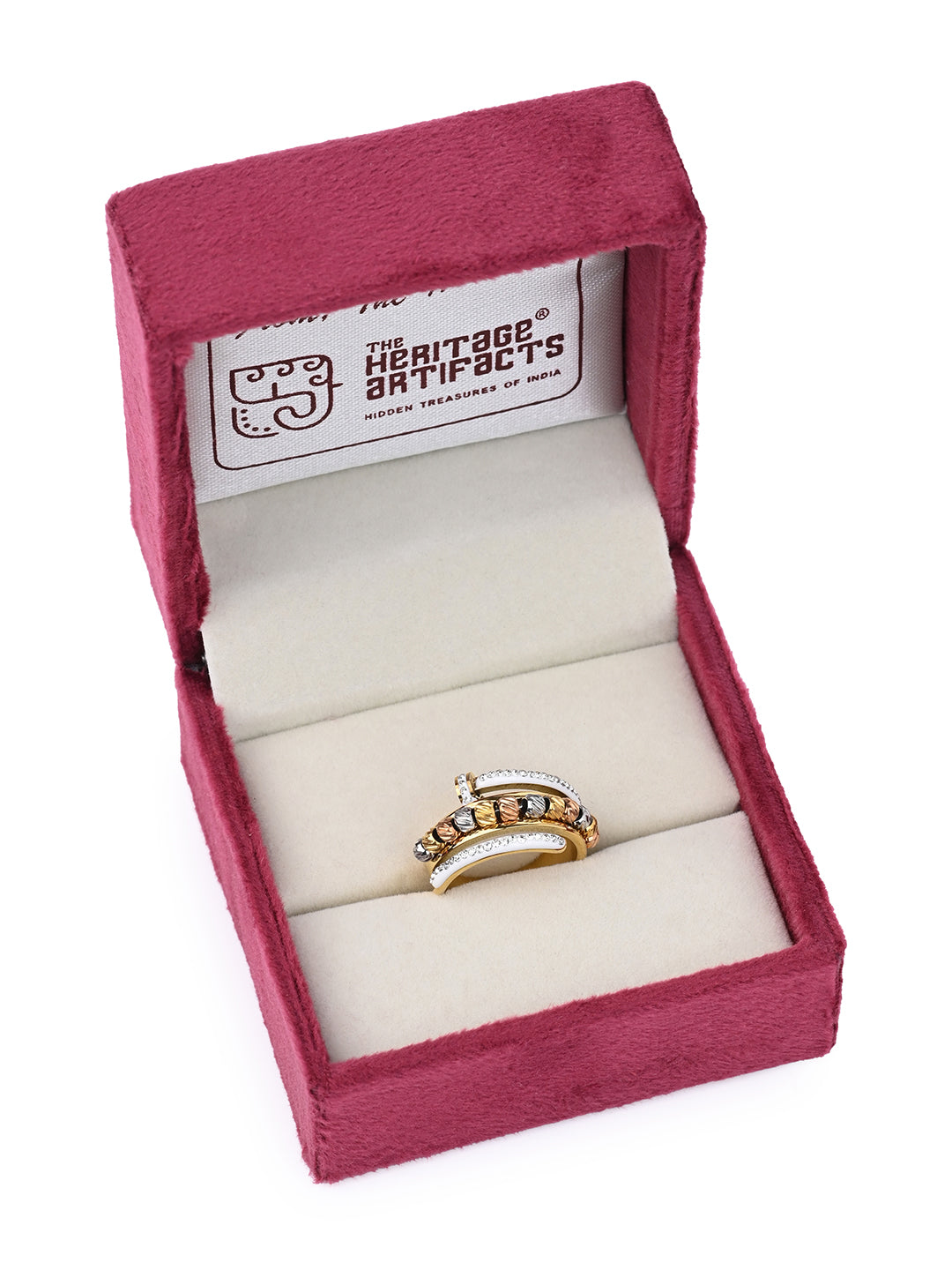 MAURYANA - Stainless Steel 18k Gold Plated Bangle with Ring Set - Stylish and Durable