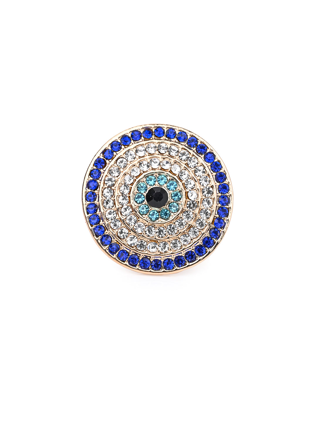 MAURYANA - Rhinestones Studded Devils Eye Retro Design Ring