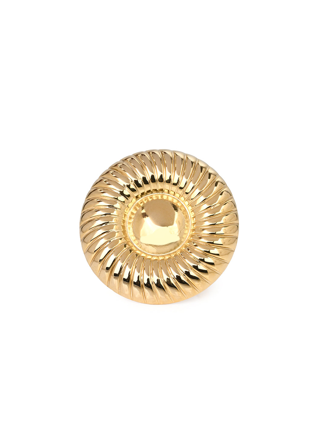 MAURYANA - Stainless Steel 18K Gold Plated Circular Stylish Ring