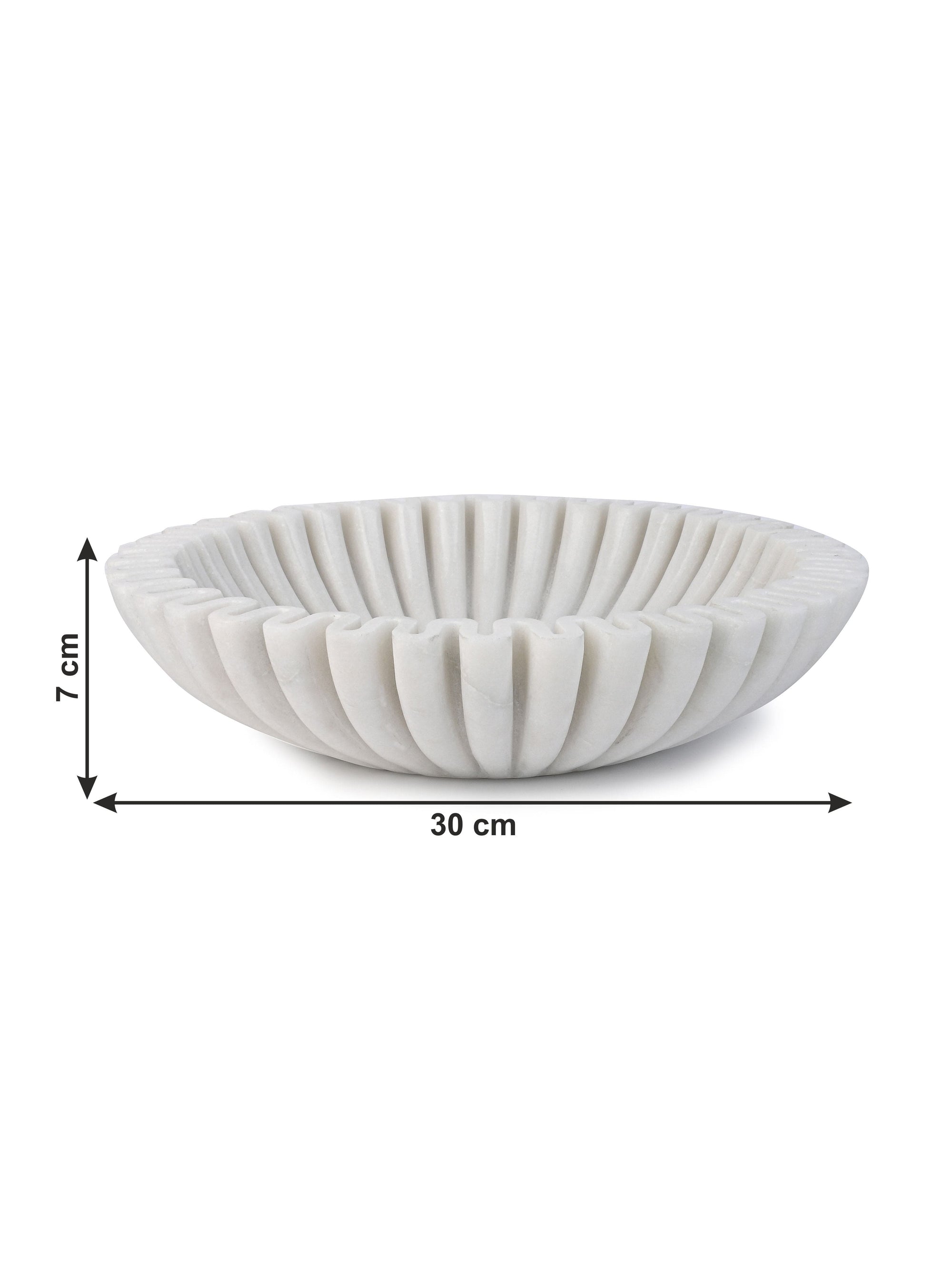 Single piece Marble crafted Big size Urli for Puja and Home Decor - 12 inches diameter