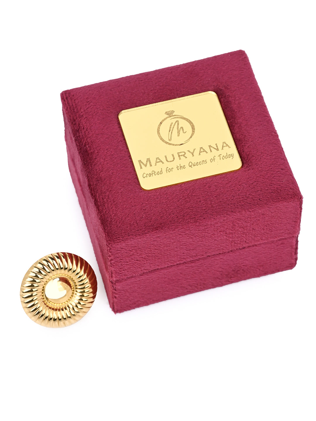 MAURYANA - Stainless Steel 18K Gold Plated Circular Stylish Ring
