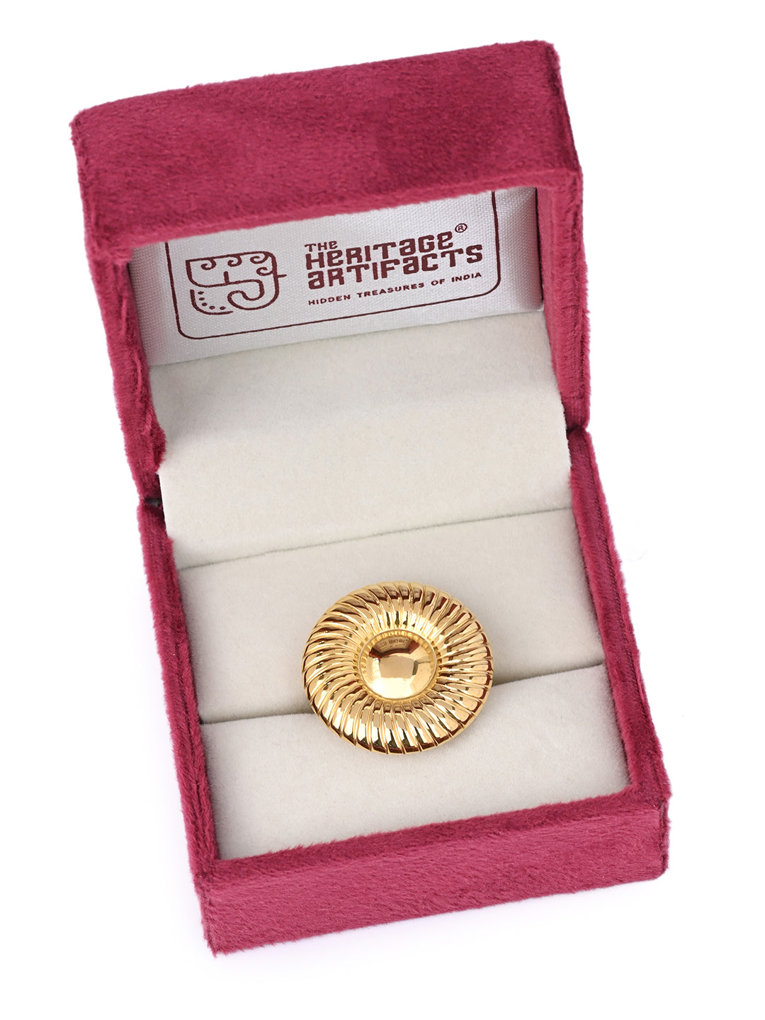MAURYANA - Stainless Steel 18K Gold Plated Circular Stylish Ring