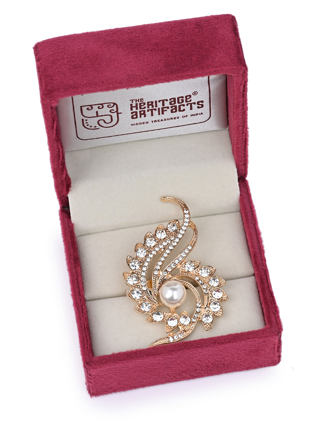 MAURYANA - Embellished with Rhinestones Luxurious Flower Design Ring