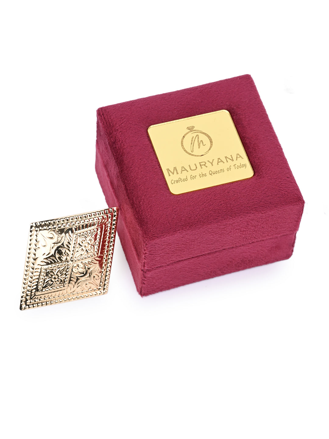 MAURYANA - Ferroalloy Crafted Rhombus Shaped Classic Design Ring