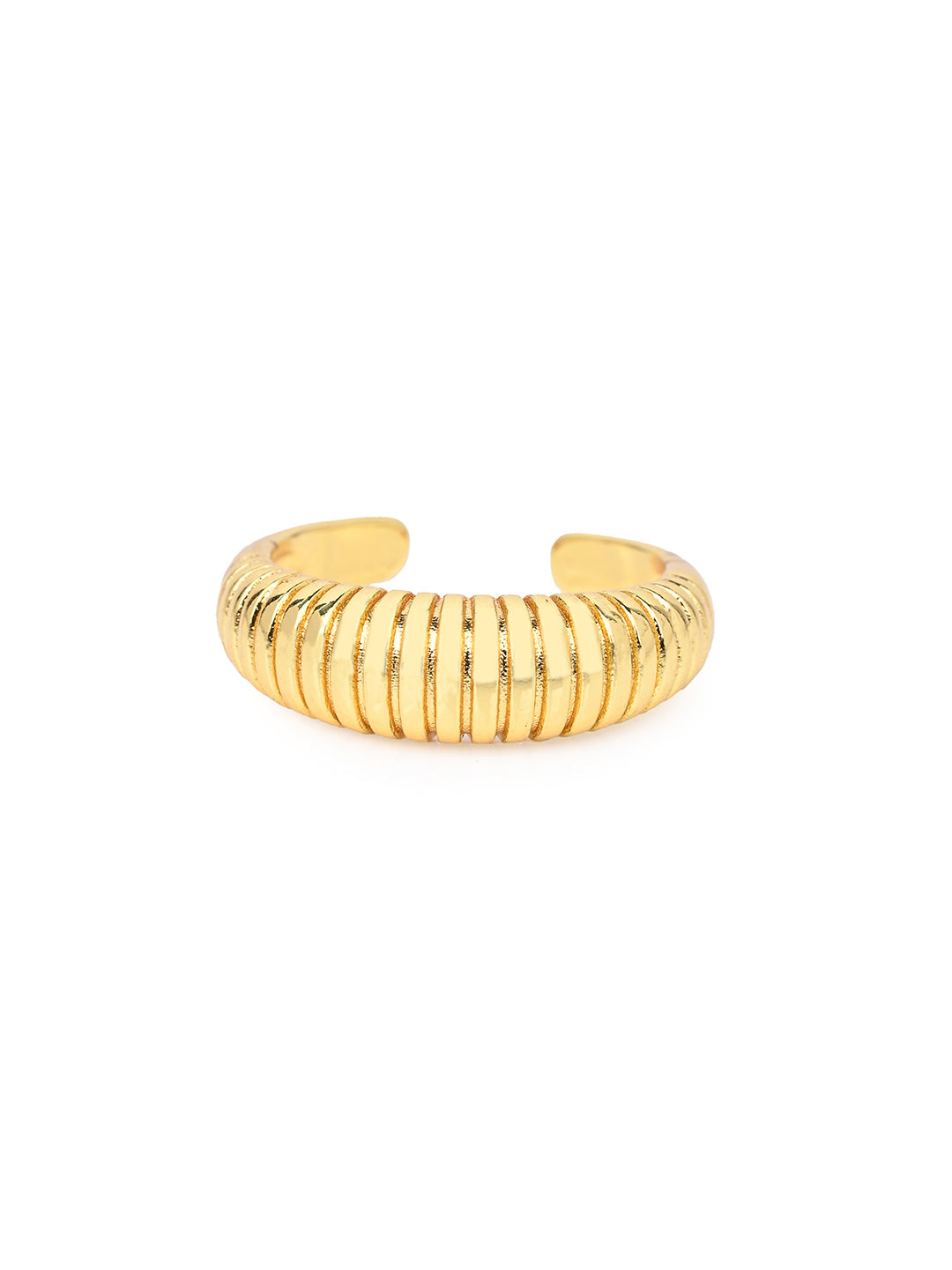 MAURYANA - Stainless Steel Gold Plated Sleek and Stylish Ring - One size