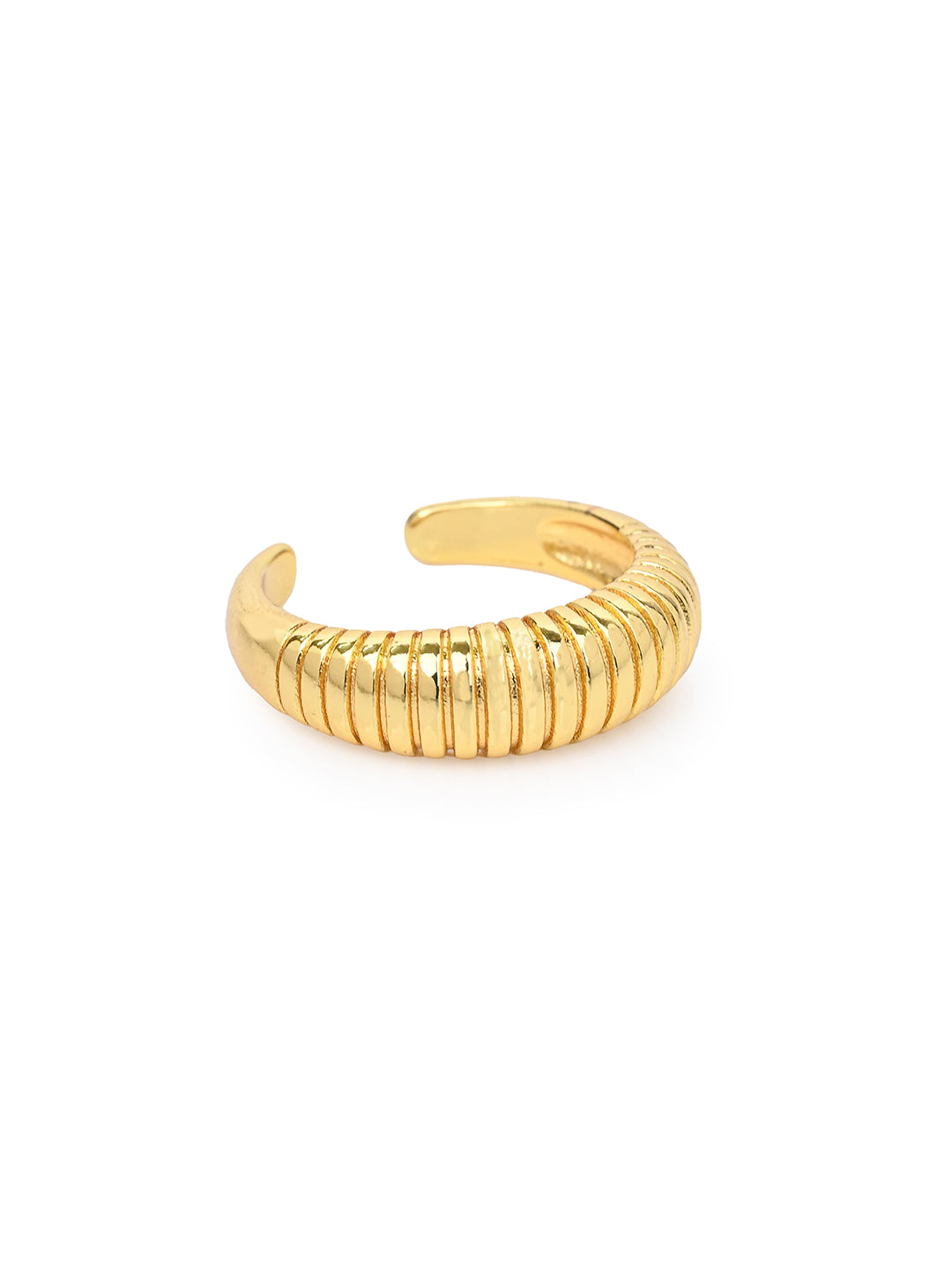 MAURYANA - Stainless Steel Gold Plated Sleek and Stylish Ring - One size