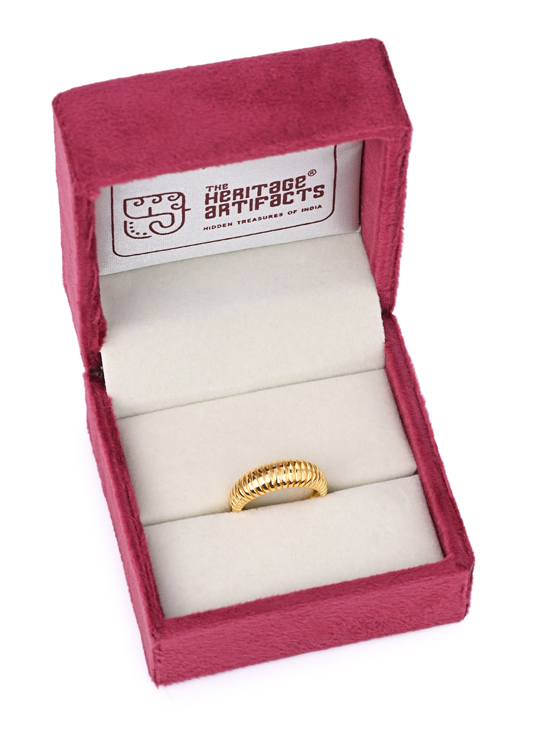 MAURYANA - Stainless Steel Gold Plated Sleek and Stylish Ring - One size