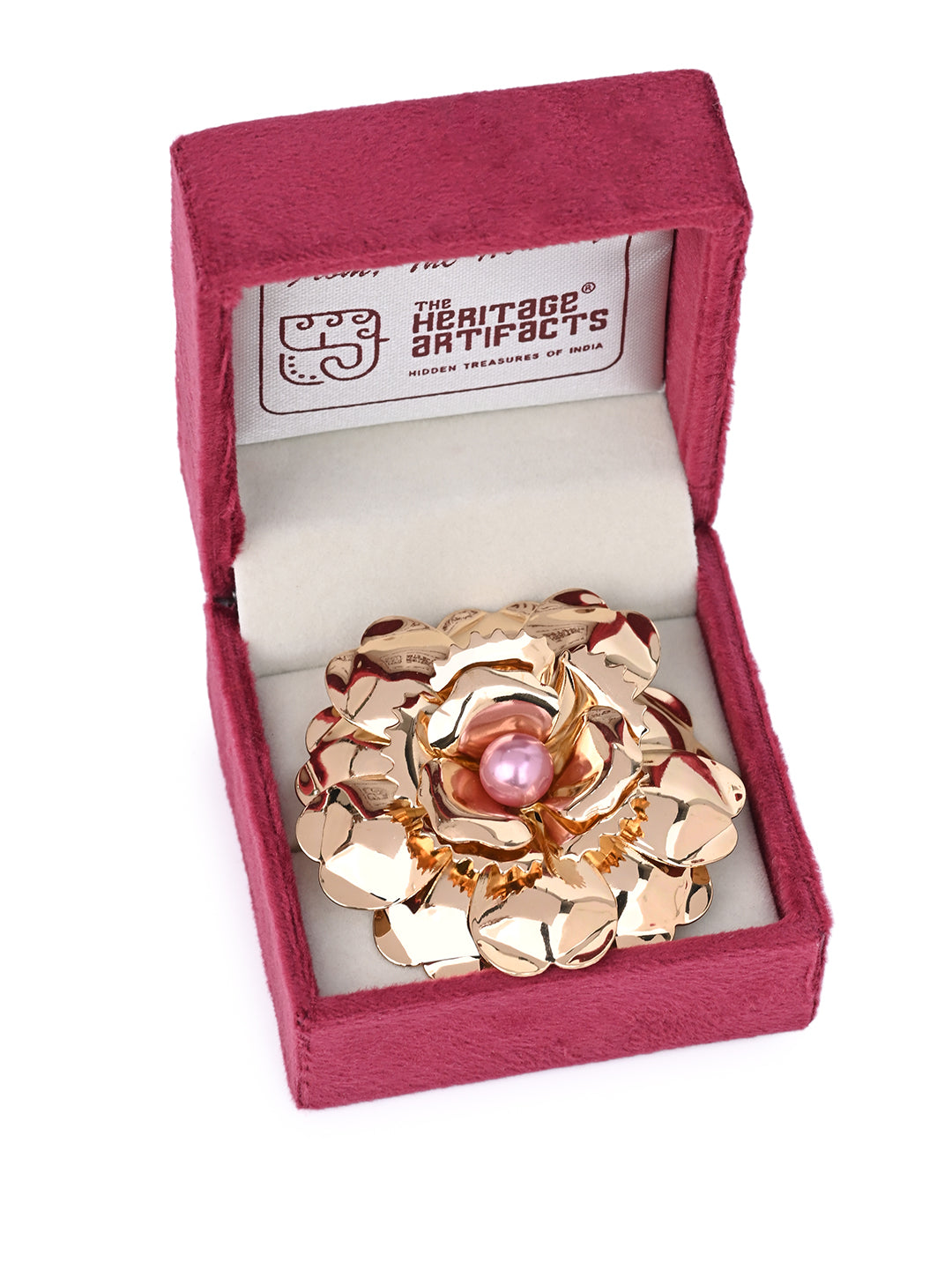 MAURYANA - Alloy Plated Retro Flower Design Big Size Ring