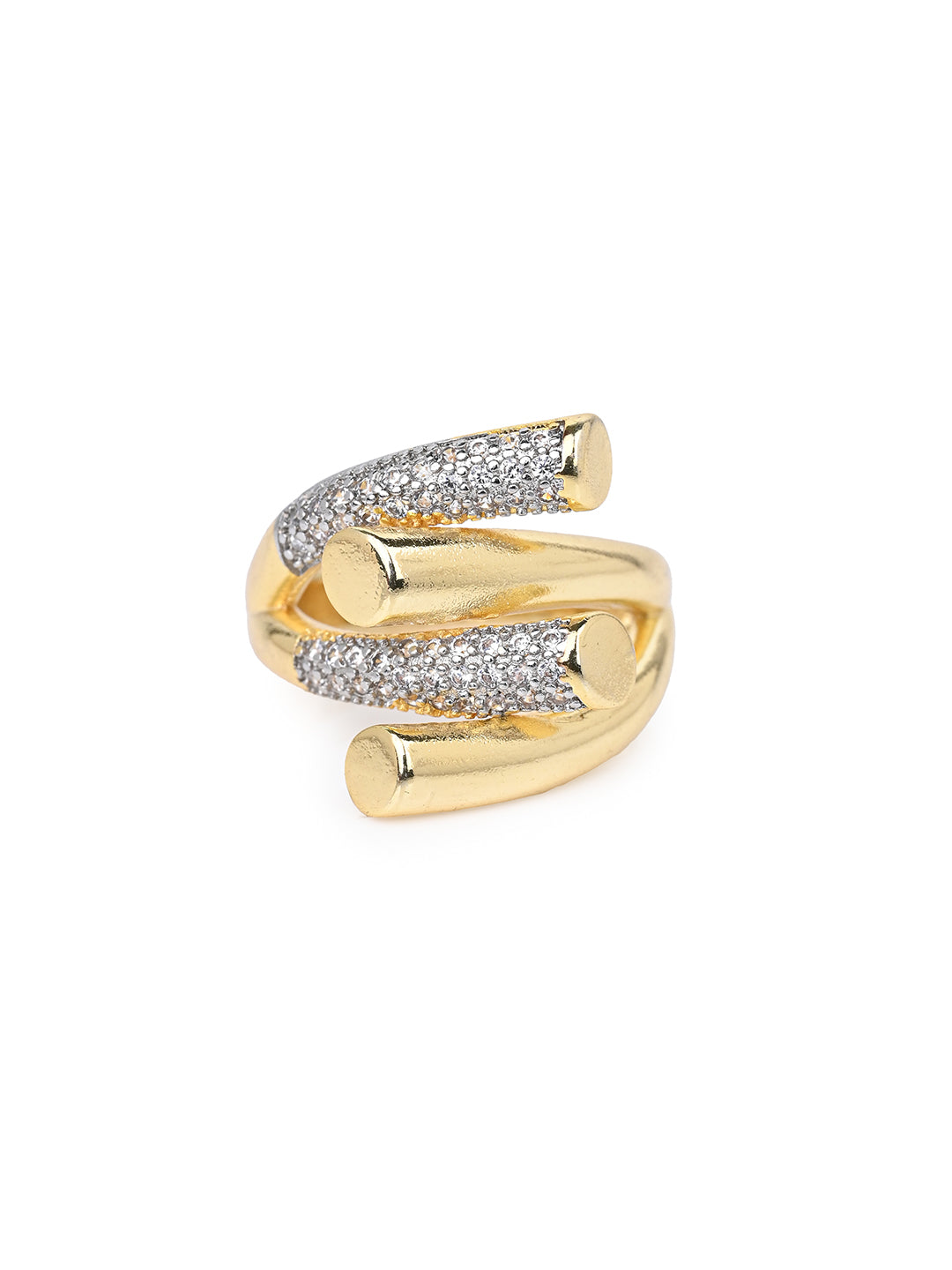 MAURYANA - 18K Gold Plated Copper with Zircon inlay Adjustable Rings