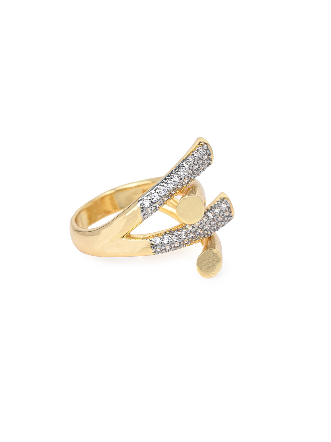 MAURYANA - 18K Gold Plated Copper with Zircon inlay Adjustable Rings