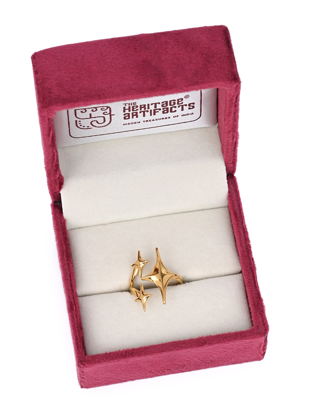 MAURYANA - Stainless Steel 18k Gold Plated Modern Design Open Ring