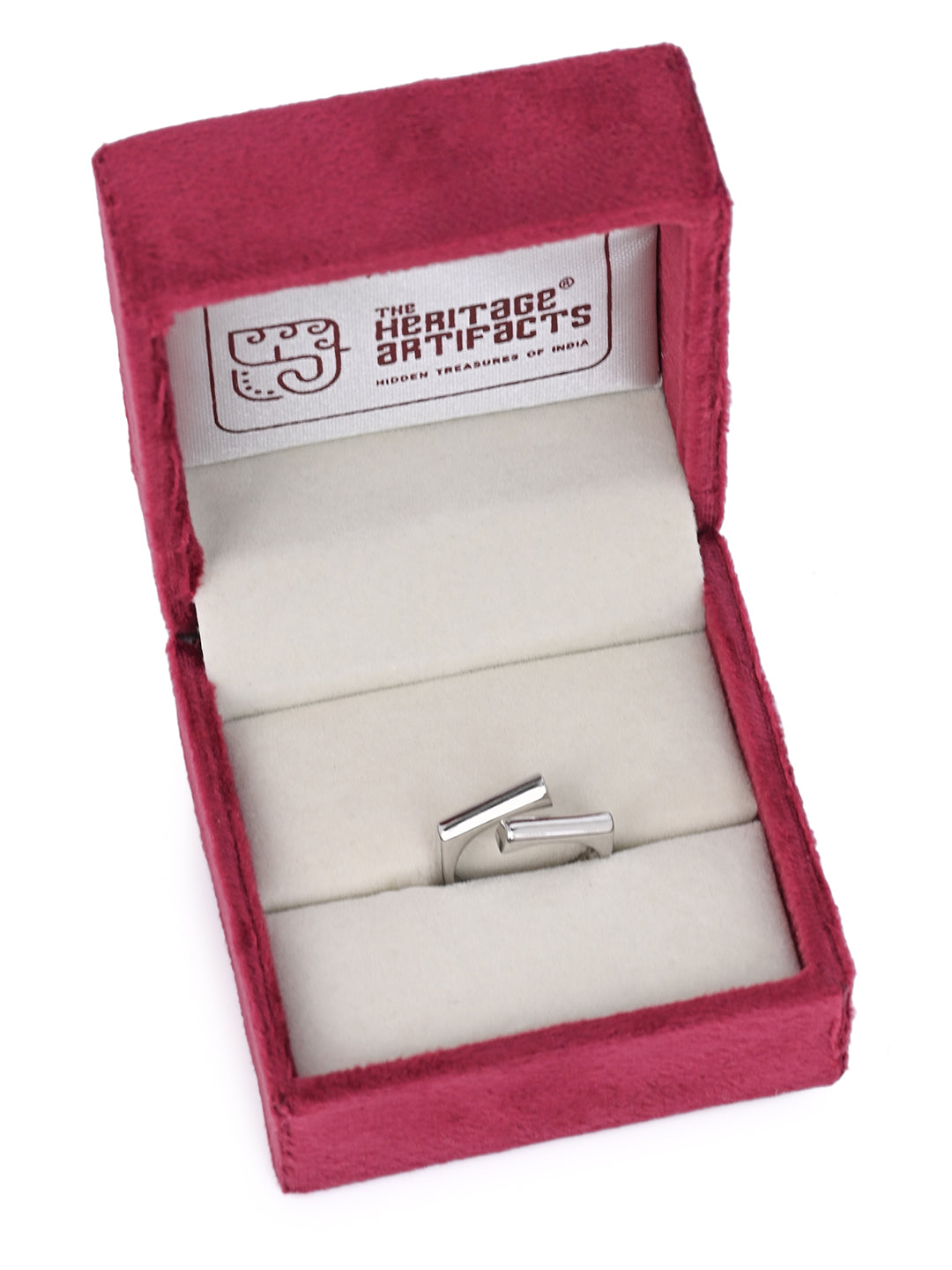 MAURYANA - Copper with Silver Plating Open Ended Cool and Stylish Ring