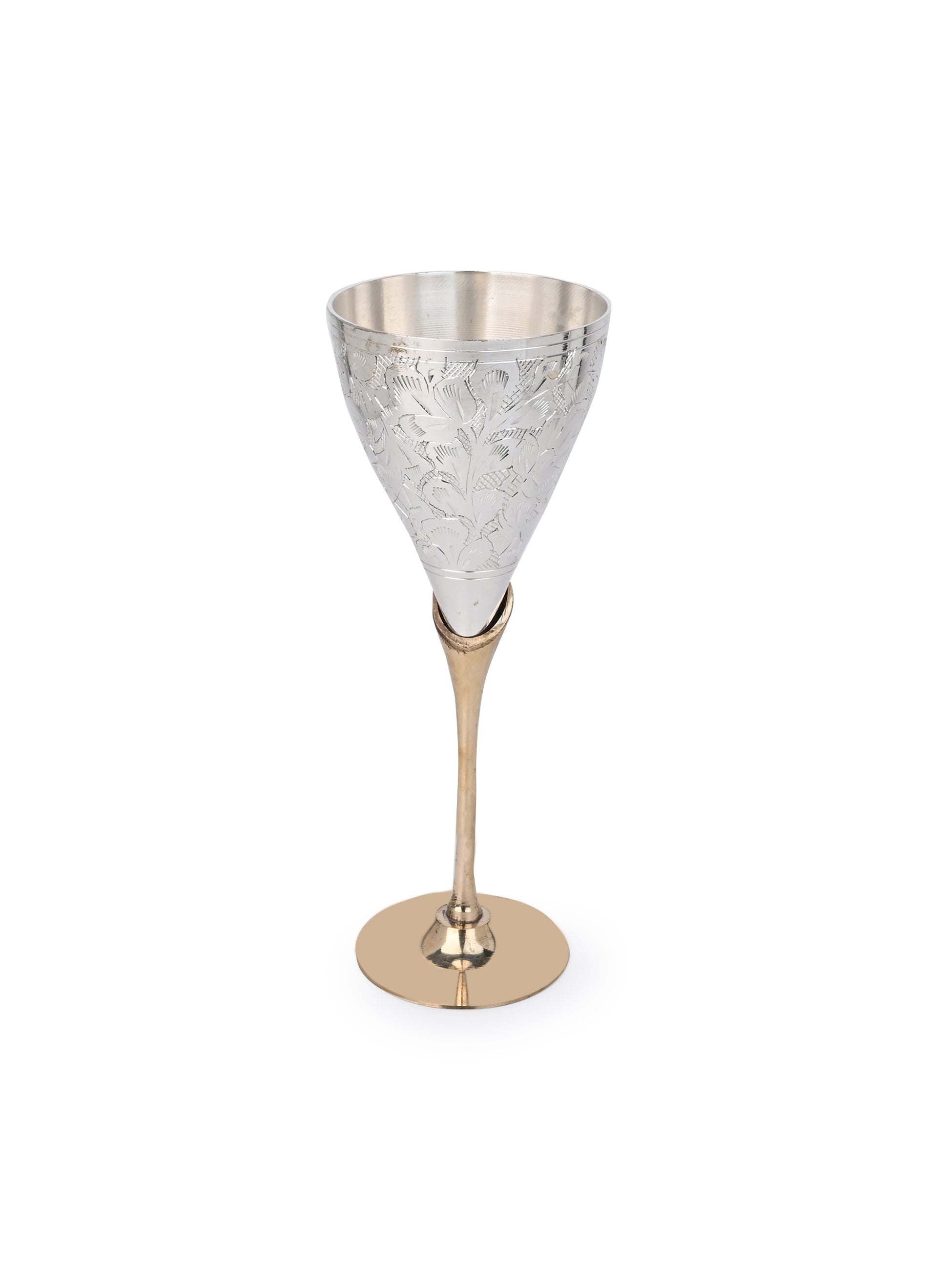 Brass Crafted Luxury Wine Goblets - Set of 2 in Red Velvet Gift box