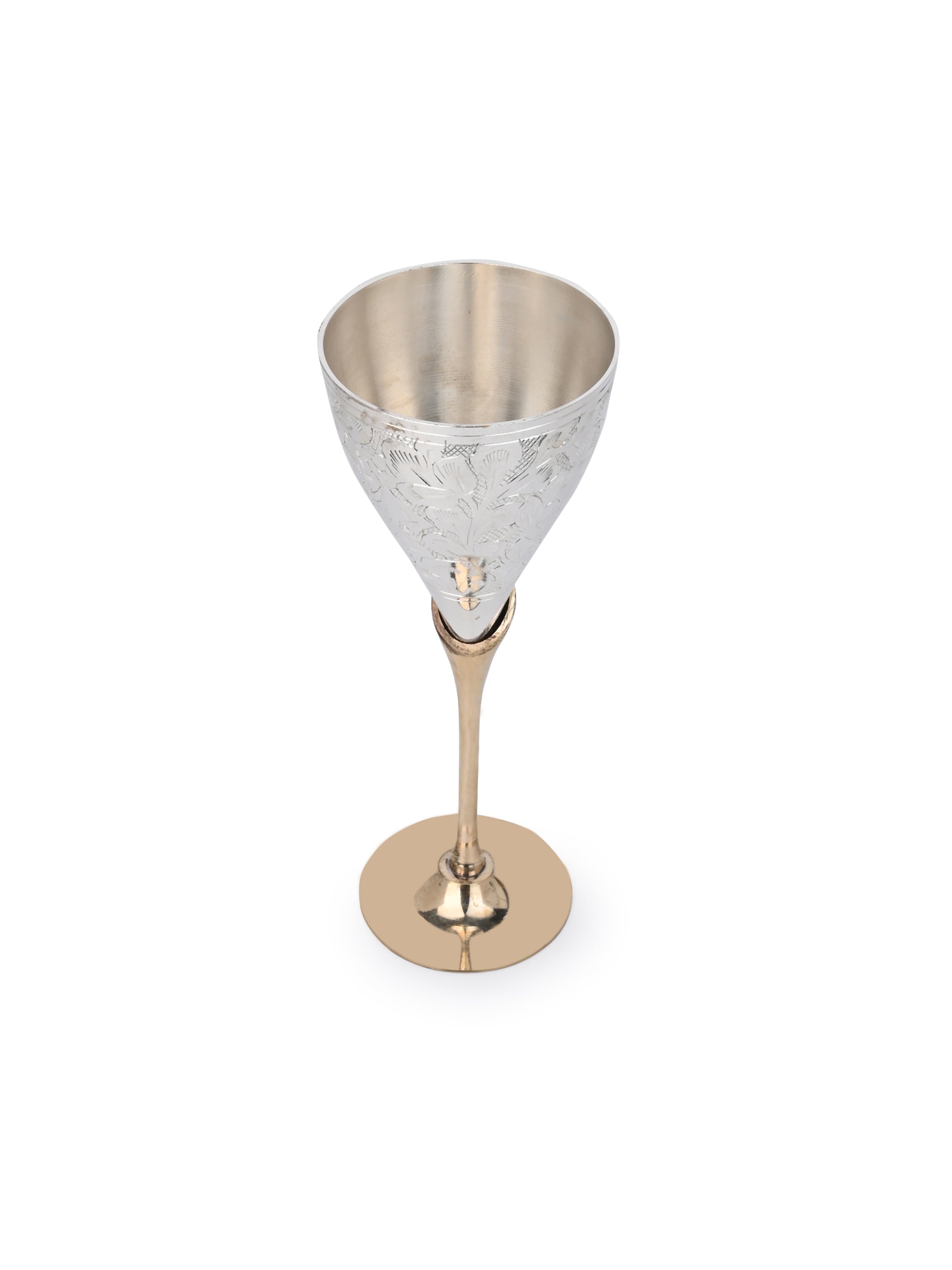 Brass Crafted Luxury Wine Goblets - Set of 2 in Red Velvet Gift box