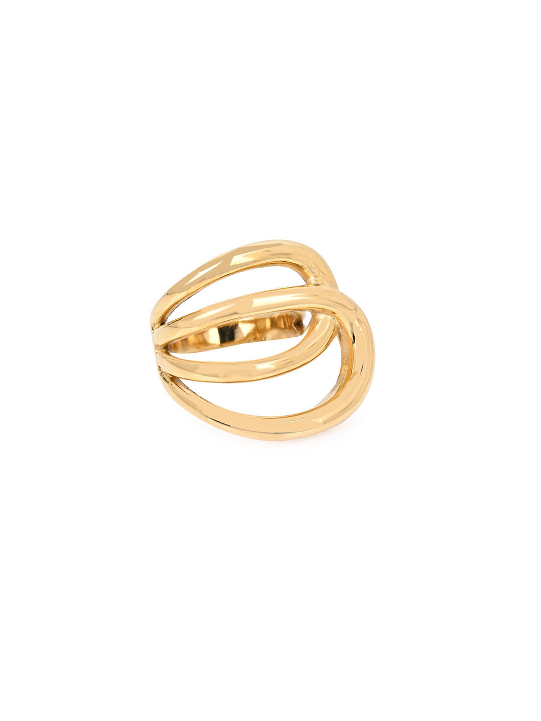 MAURYANA - Stainless Steel 18k Gold Plated French Style Ring - one size