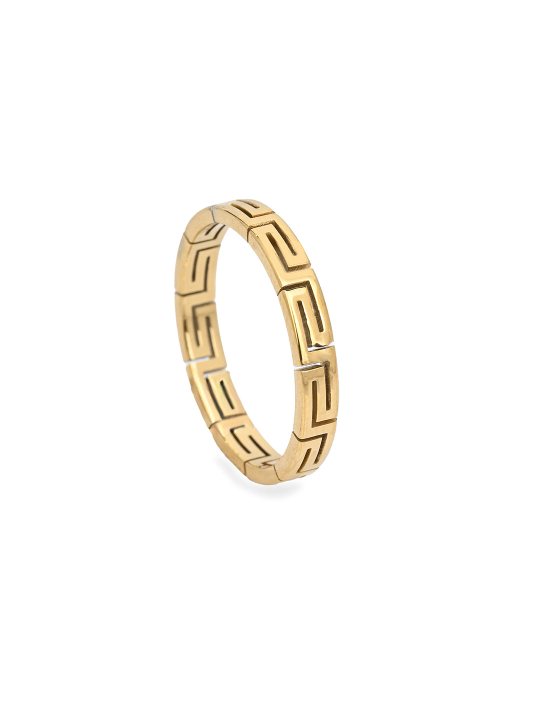 MAURYANA - Titanium Steel Gold Color Simple Design Ring - One size