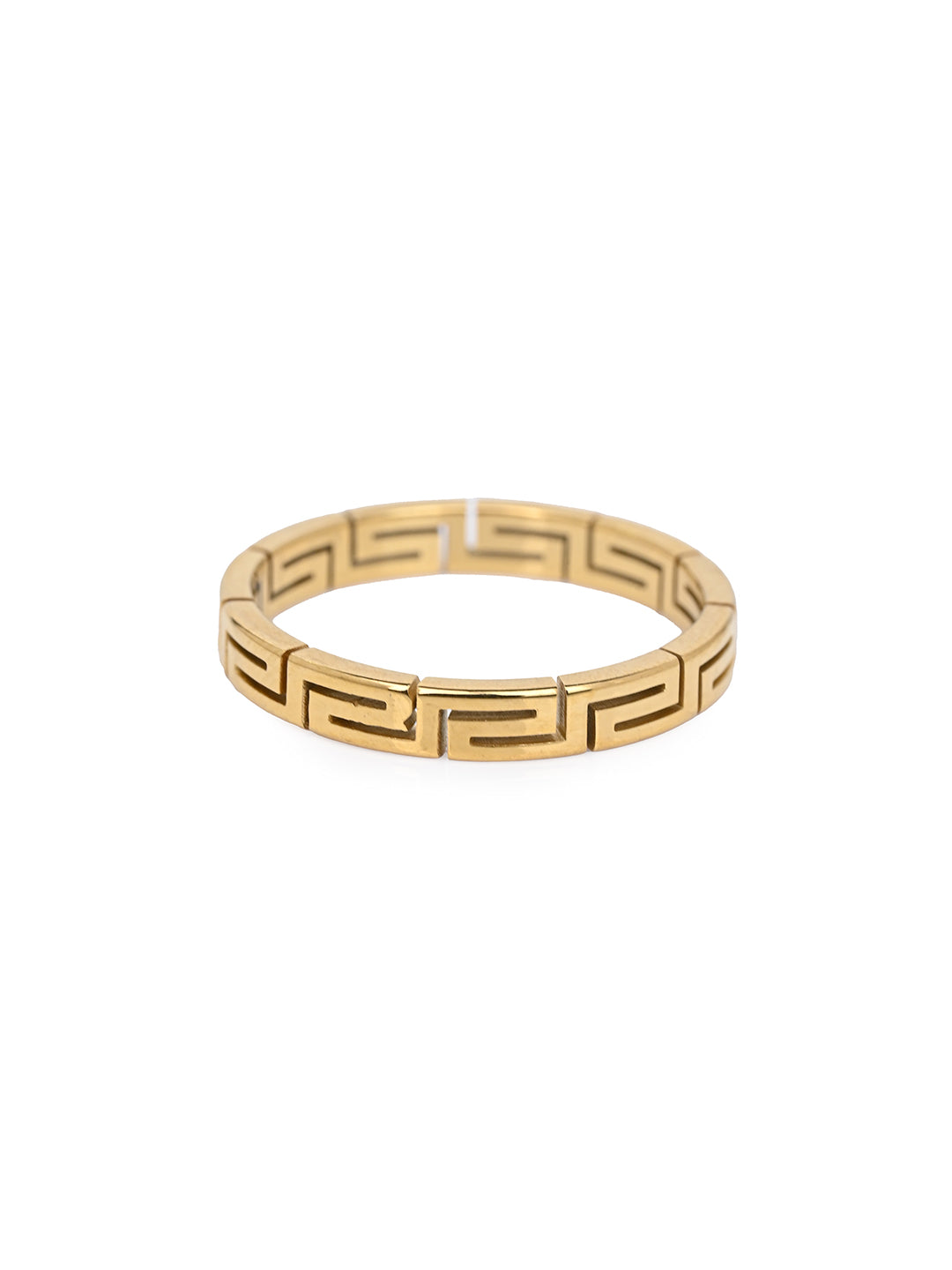 MAURYANA - Titanium Steel Gold Color Simple Design Ring - One size