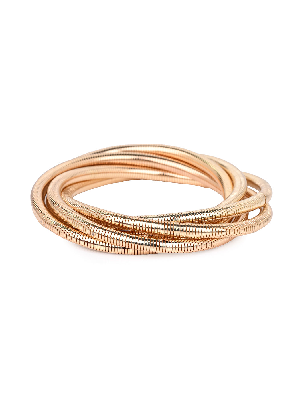 MAURYANA - Gold Plated Stretchable Iron Multilayered Stylish Bracelet