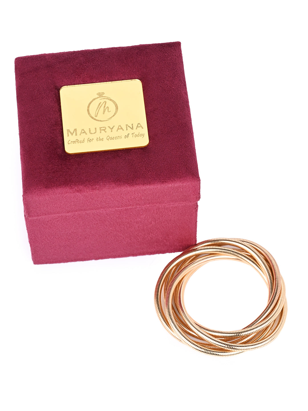 MAURYANA - Gold Plated Stretchable Iron Multilayered Stylish Bracelet