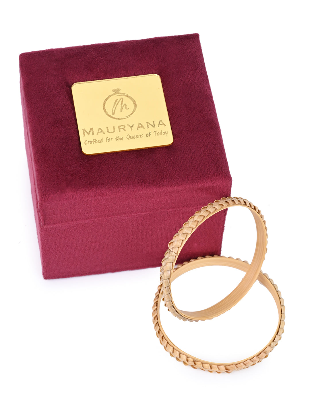 MAURYANA - Bamboo crafted traditional bangles set of 2 - one size
