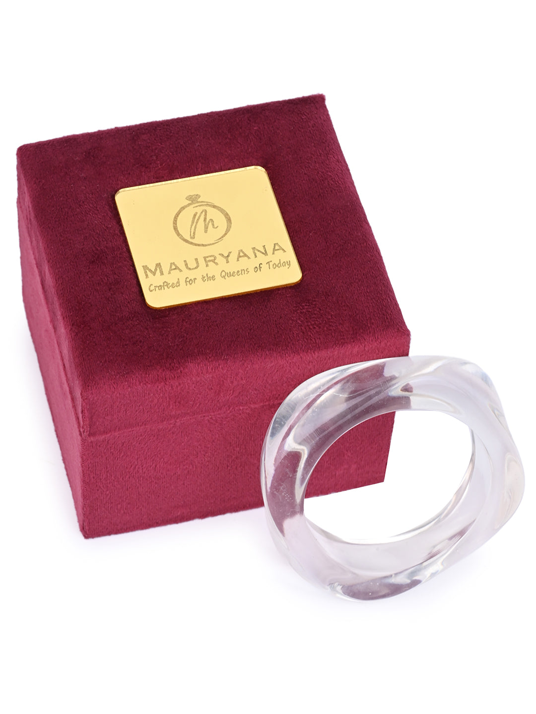 MAURYANA - Resin Crafted Retro Design Bangles Available in Red and Transparent Color Options