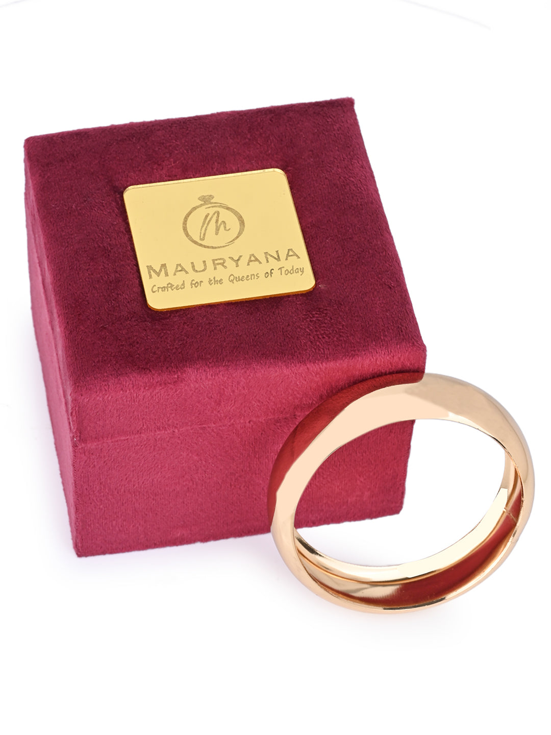 MAURYANA - Casual Elegant Simple Style Round Bangles available in Gold and Silver Color options - one size