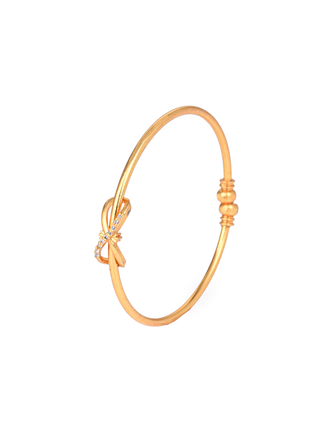 MAURYANA - Kundan mina pair of bangles with bow design and opening