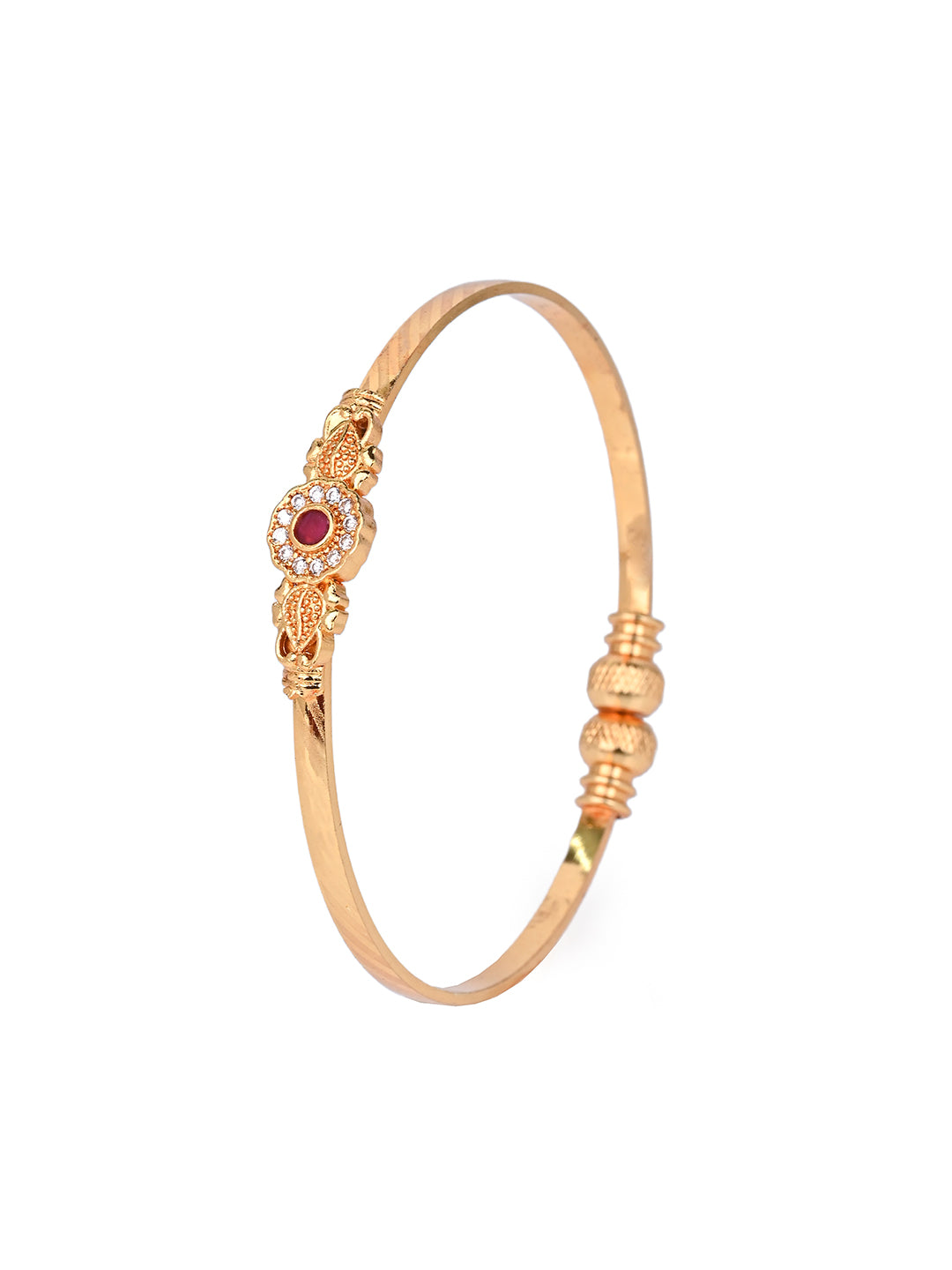 MAURYANA - Kundan mina flower studded bangles - pair of 2 pcs