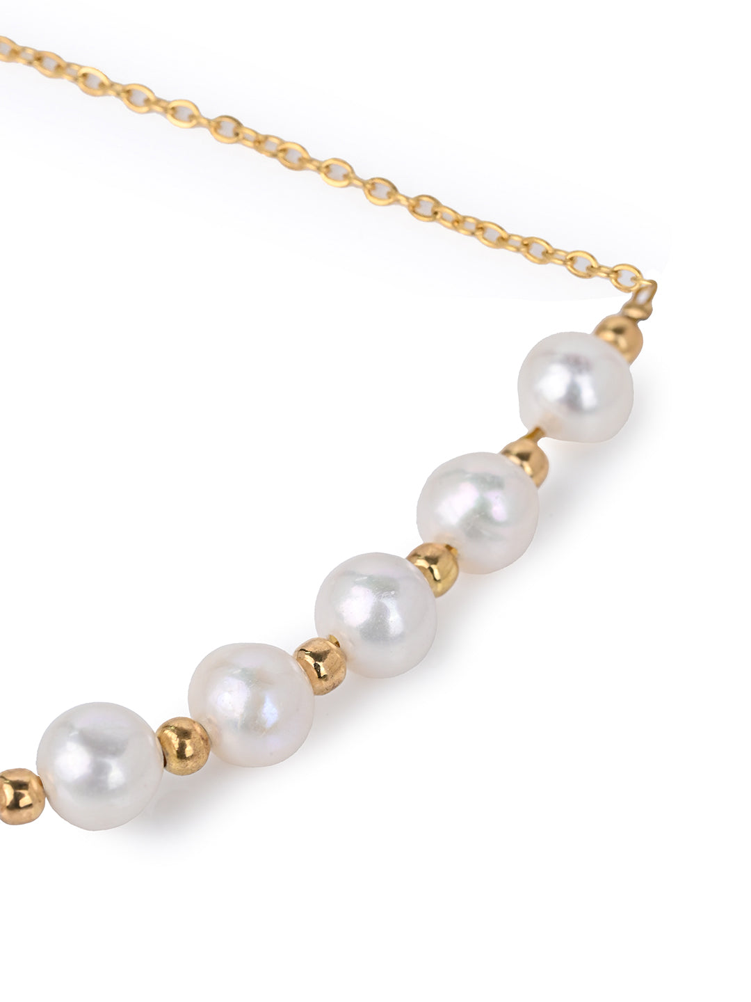 MAURYANA - Pearl and Stainless Steel Crafted Fashionable Bracelet - Adjustable length