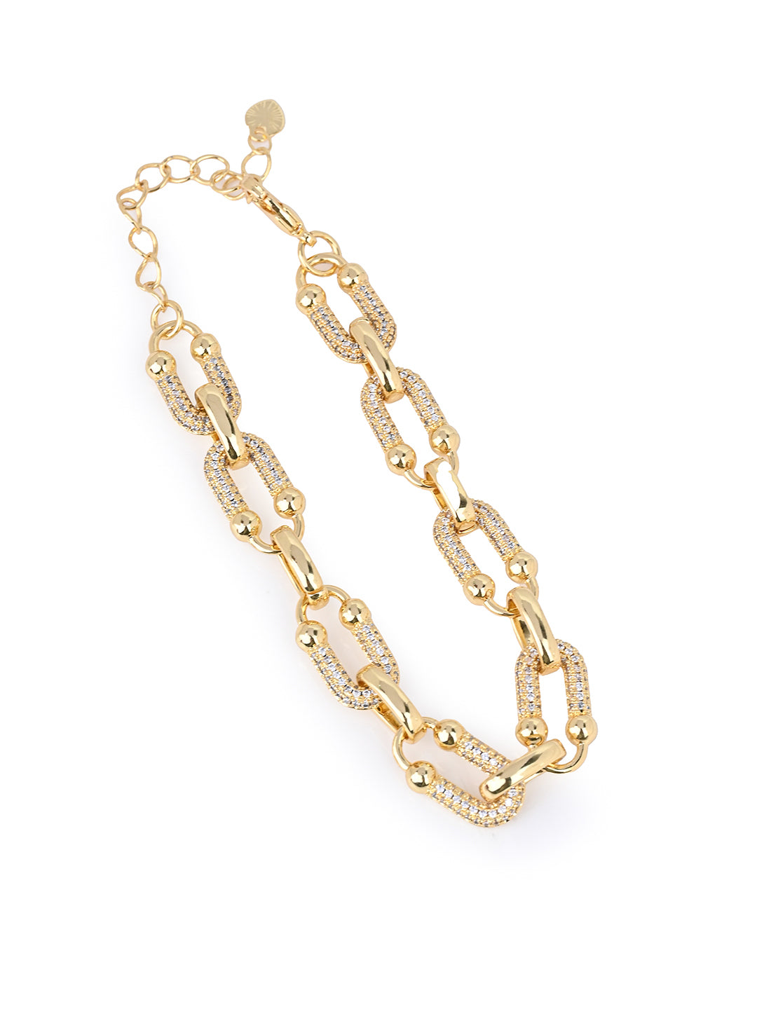 MAURYANA - Copper 18k Gold Plated with Zircon Inlay Adjustable Bracelet