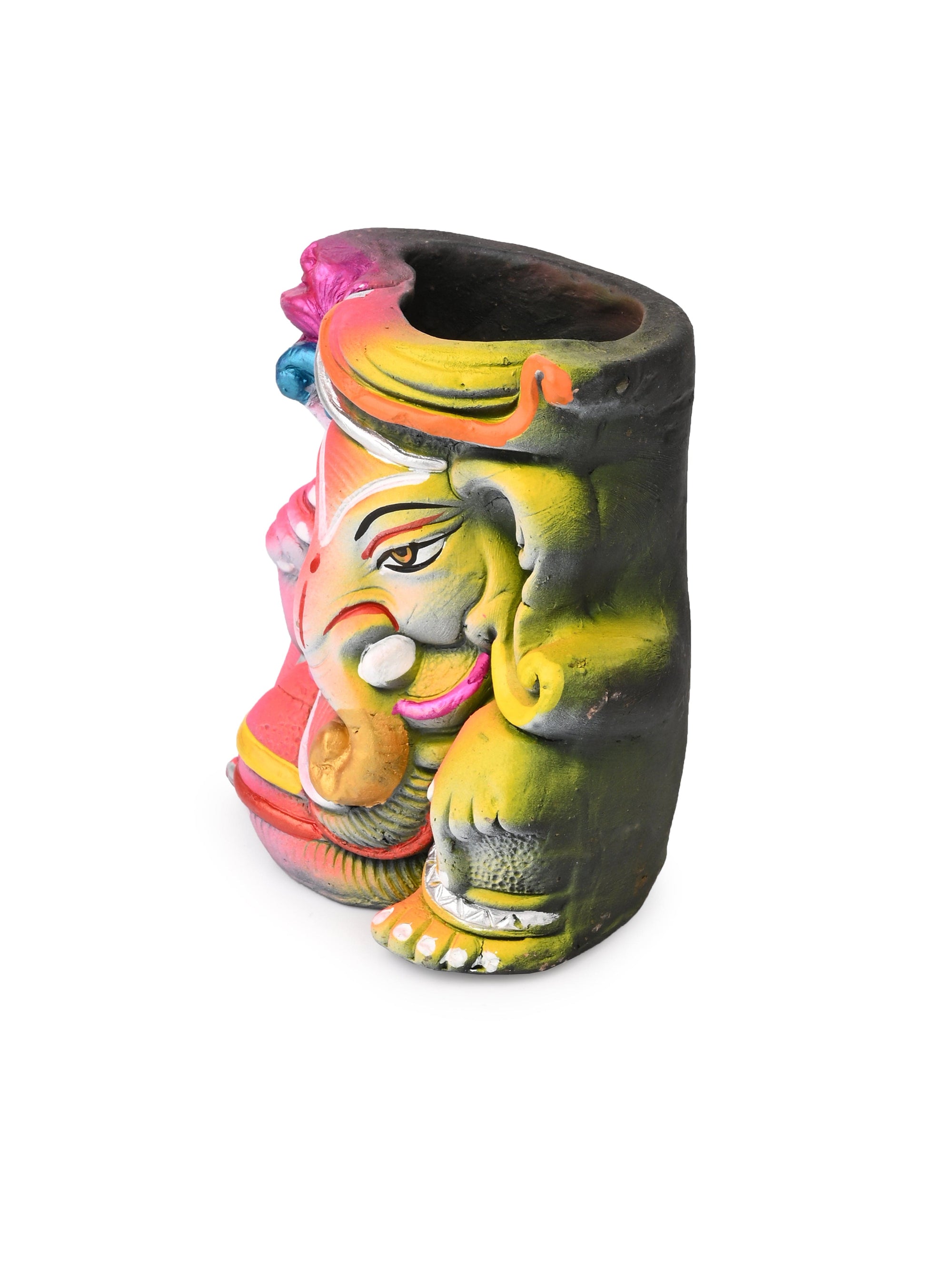 Terracotta Handcrafted Colorful Lord Ganesh Pen / Pencil Holder