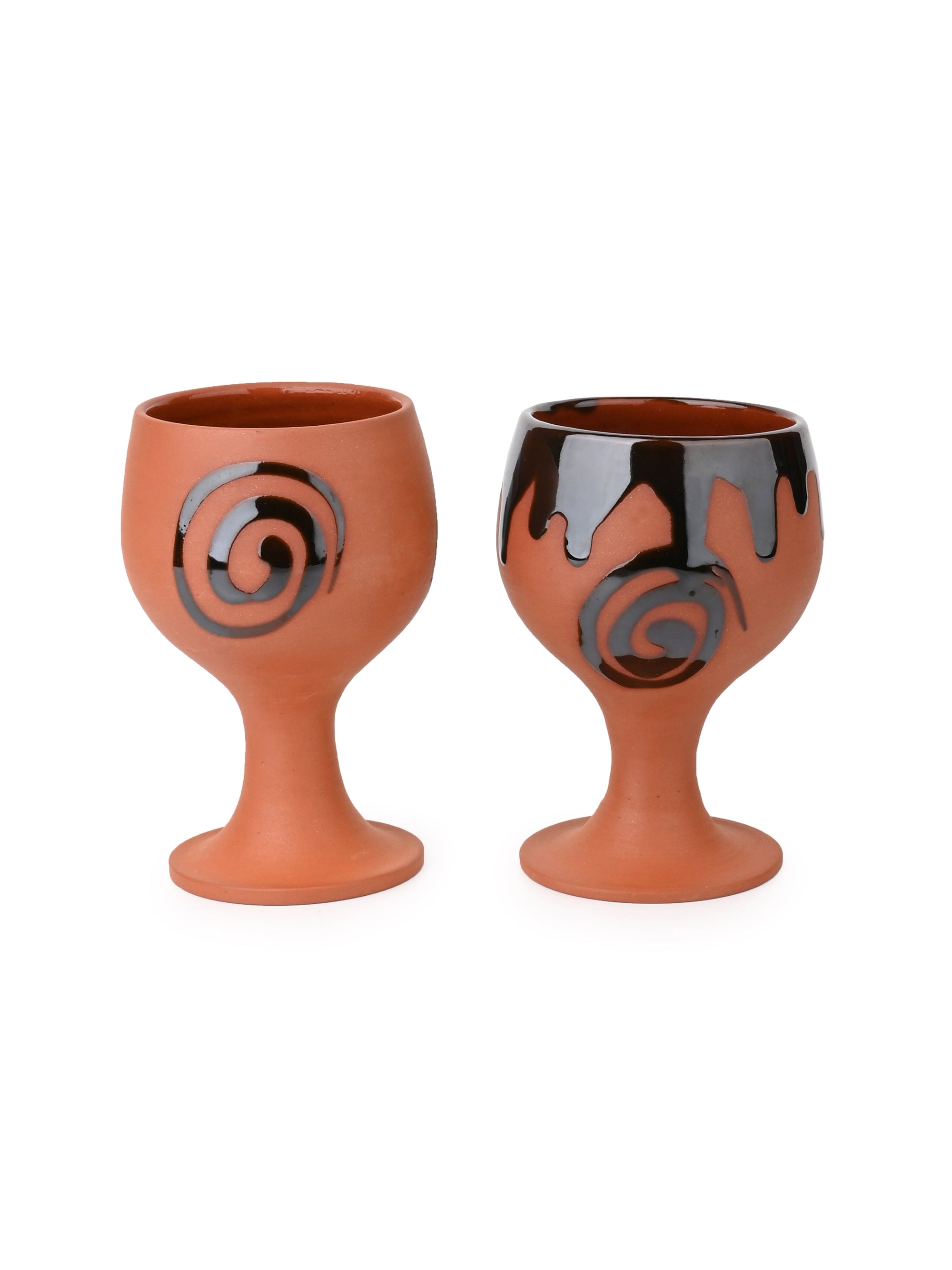 Terracotta Crafted Wine / Liquor Glass Set of 2 pieces