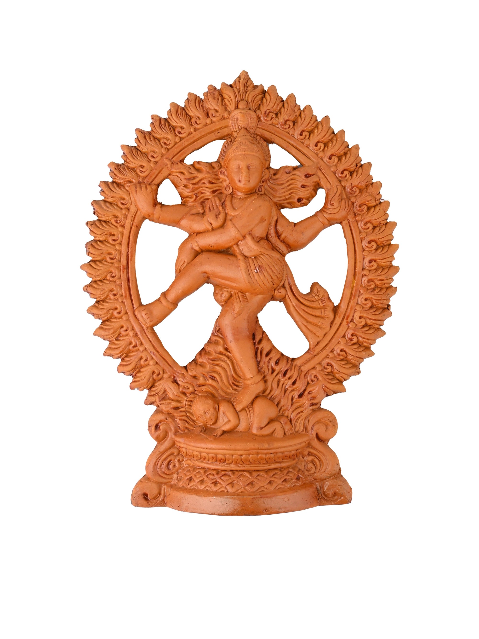 Terracotta Handcrafted Lord Nataraj Home Decor - 12 inches Height