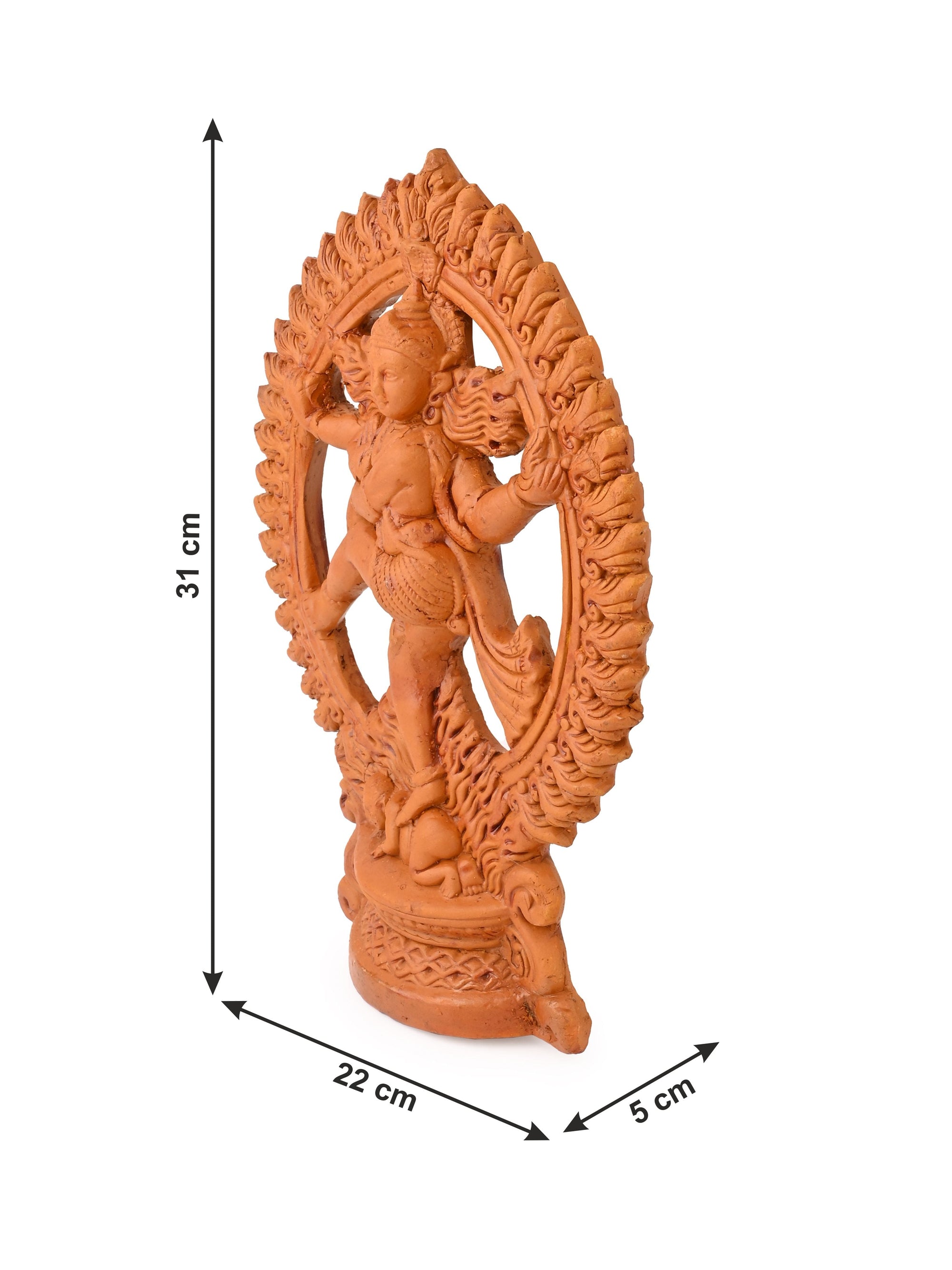 Terracotta Handcrafted Lord Nataraj Home Decor - 12 inches Height