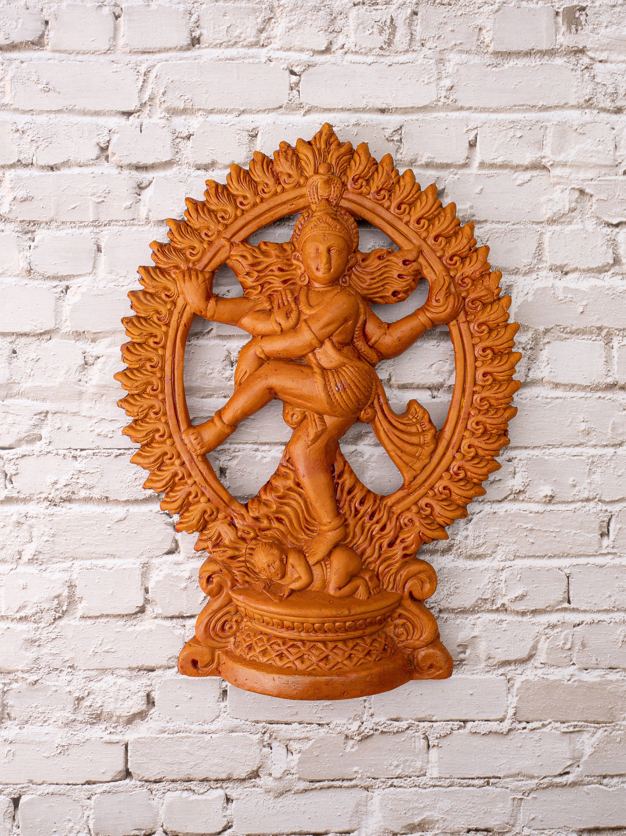 Terracotta Handcrafted Lord Nataraj Home Decor - 12 inches Height