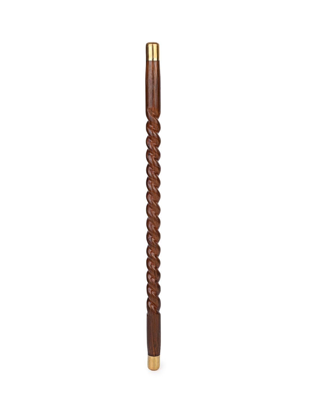 Sheesham wood crafted spiral design military cane / swagger stick - 2 feet long