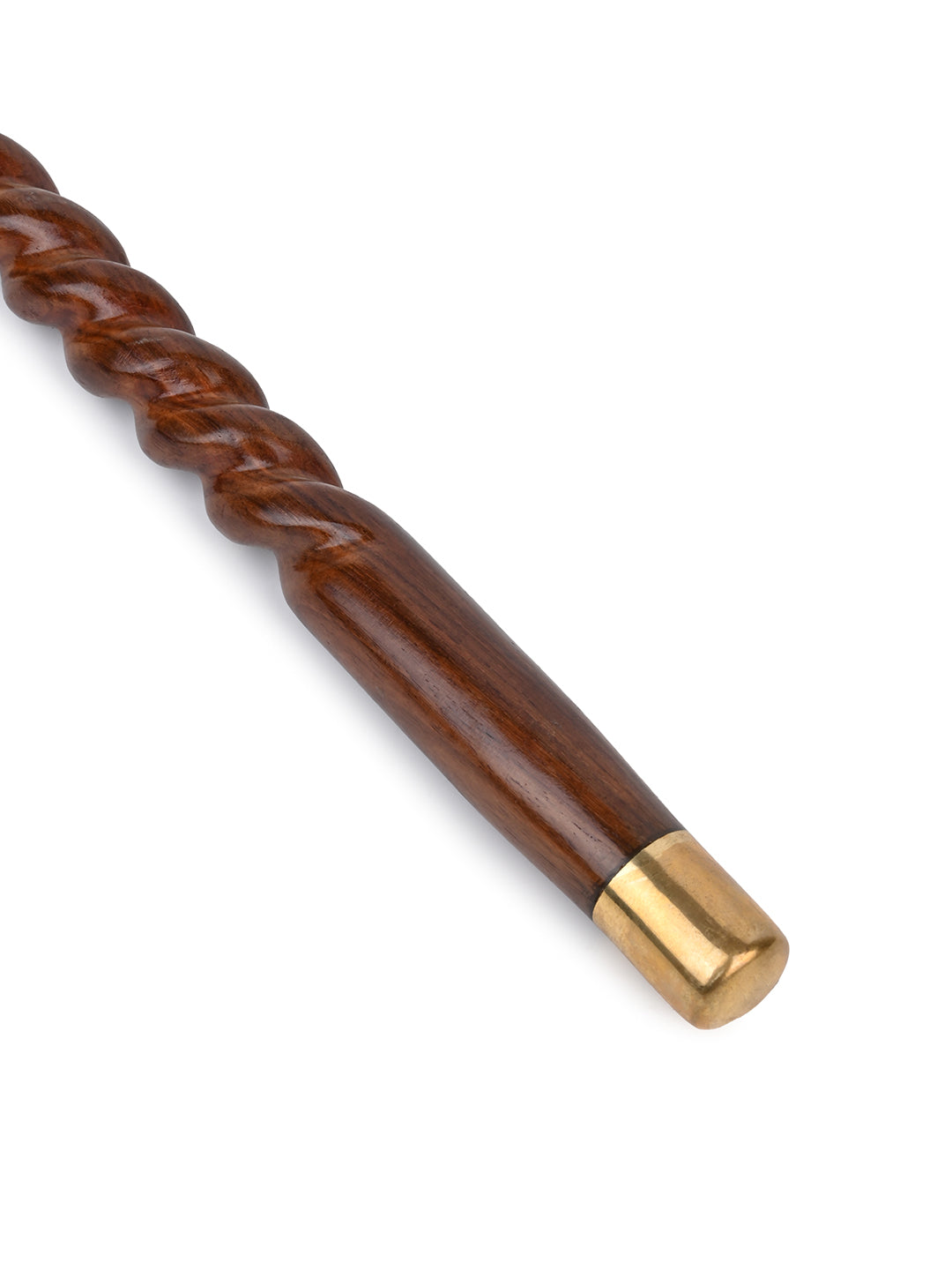 Sheesham wood crafted spiral design military cane / swagger stick - 2 feet long